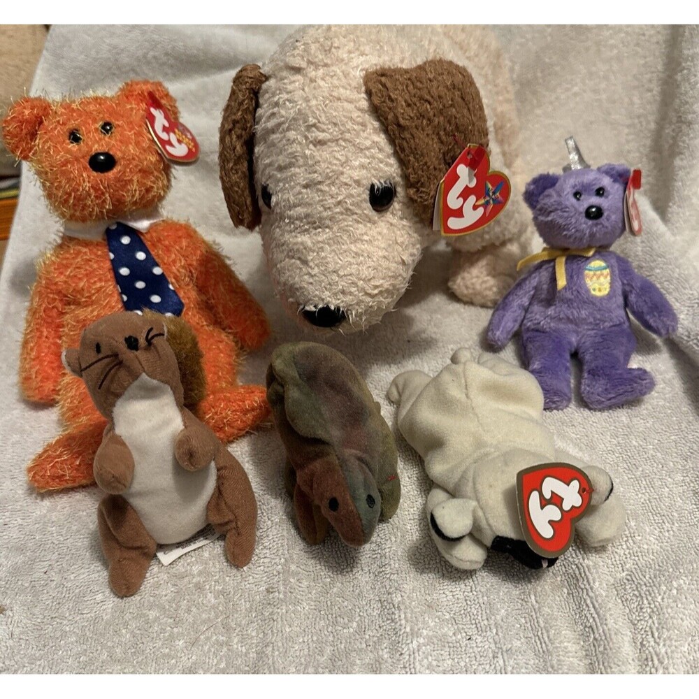 Lot Of 6 Beanie Baby Stuffed Animals